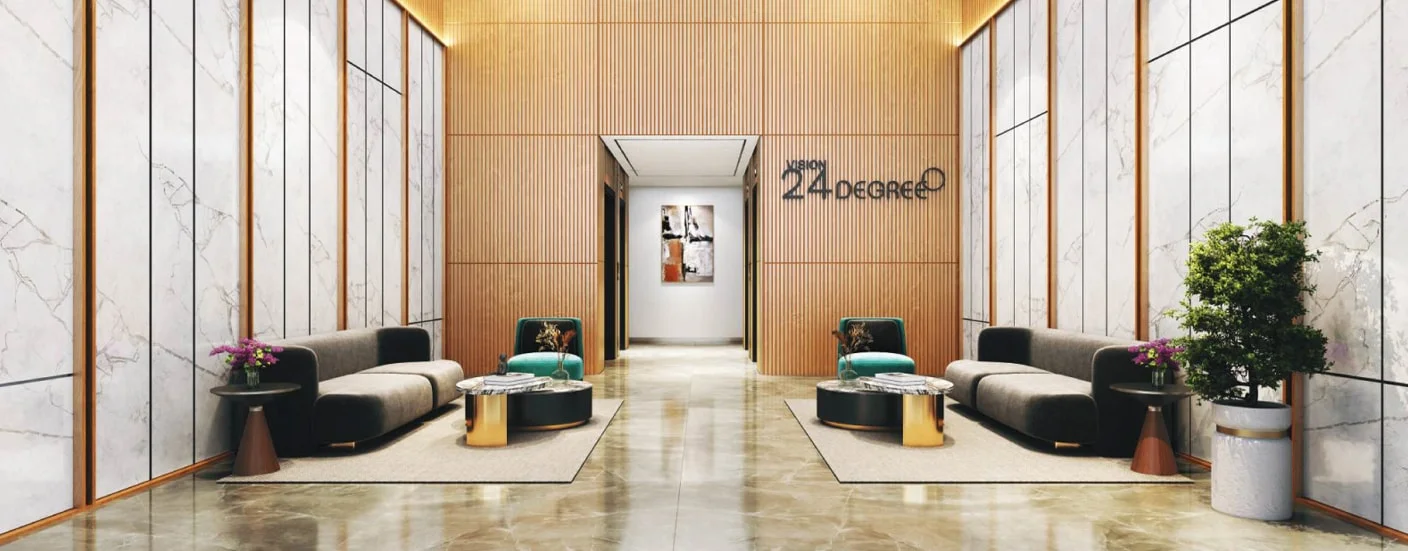 Designer entrance lobby at Vision 24 Degree Charholi